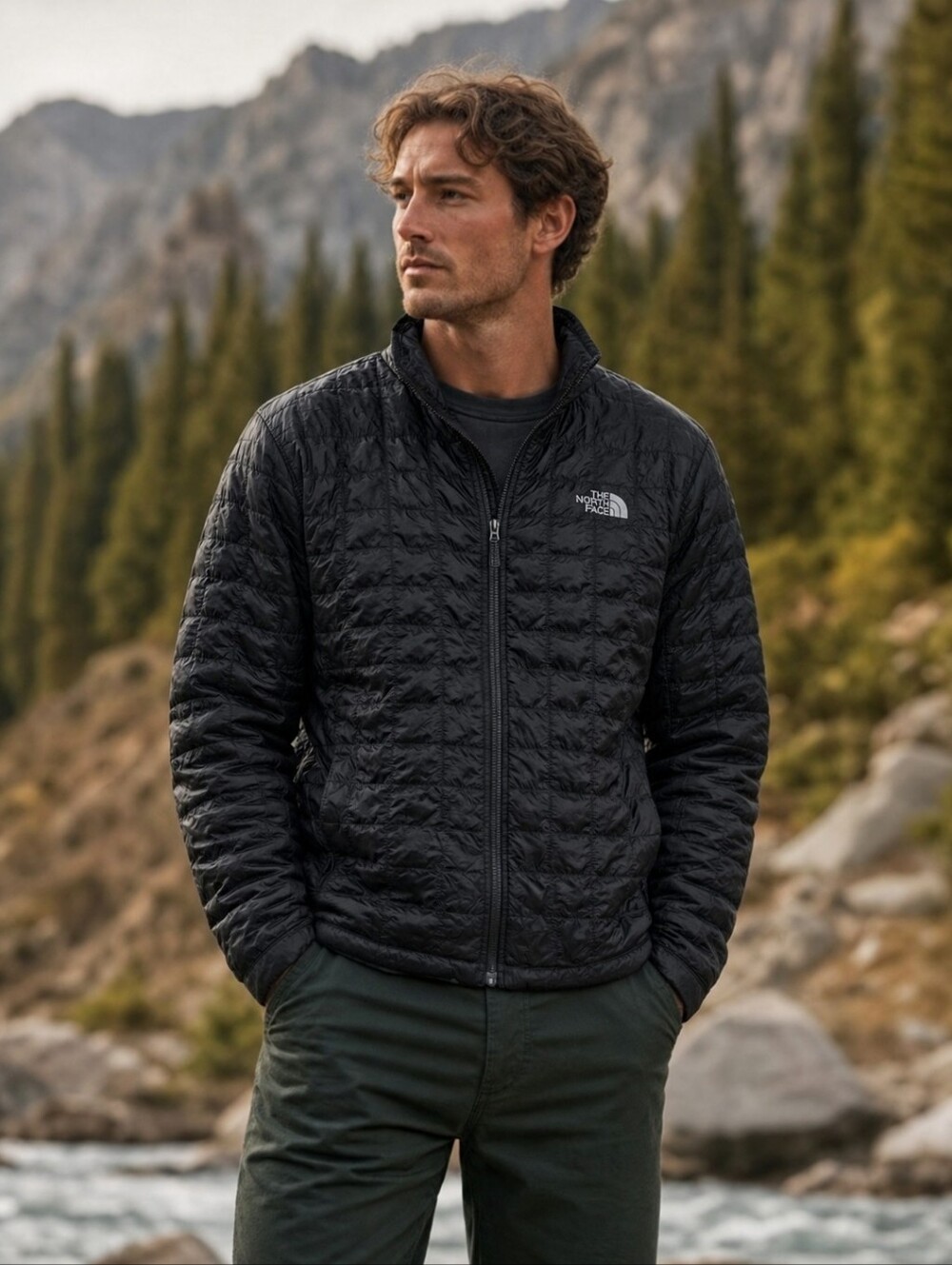 The North Face Thermoball Puffer Jacket in Black